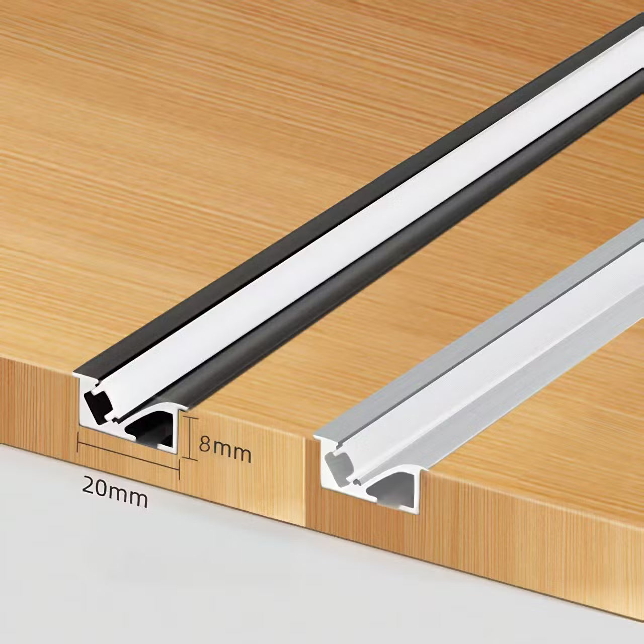JP-20 Recessed 45° Aluminum LED Profile for LED Strip | 20 × 11mm