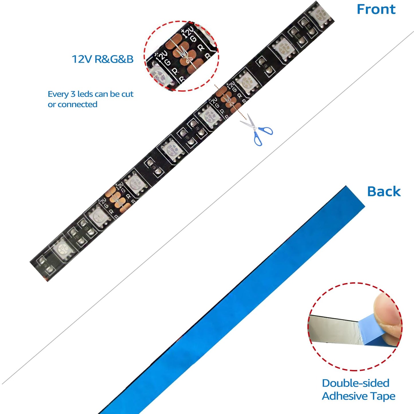 Luminaria RGB LED Strip 5050 14.4W 12V | IP20
