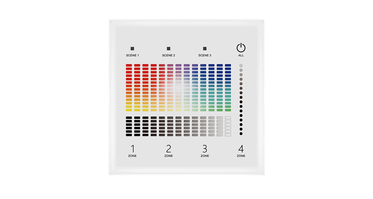 TD4-4S RGBW DALI Panel Master | 4-Zone Wall Touch Controller