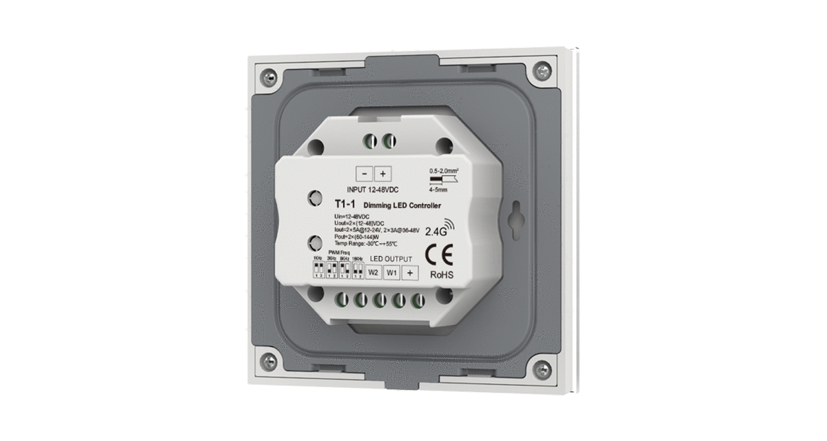 T1-1 Touch Panel LED Controller | 2-CH 5A 12–48V CV Dimmer