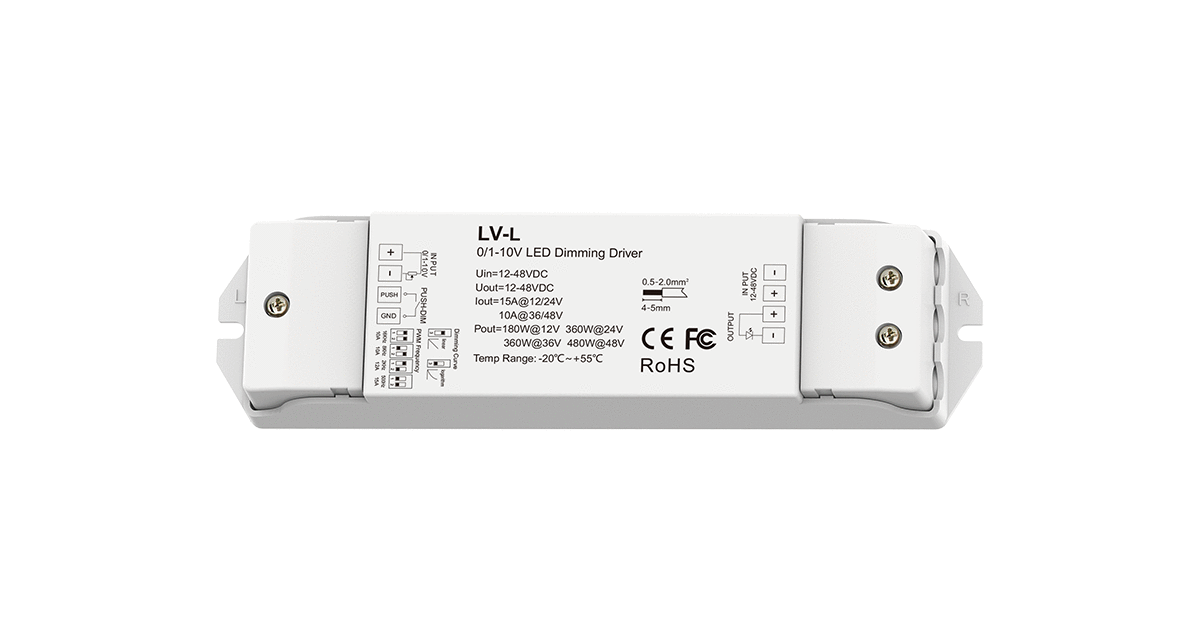 LV-L 0/1–10V LED Dimming Driver | 1-Channel 12–48V 15A Constant Voltage