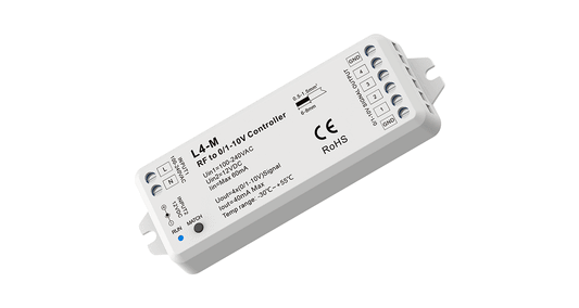 L4-M RF to 0–10V Dimmer | 4-Channel Wireless LED Control Module