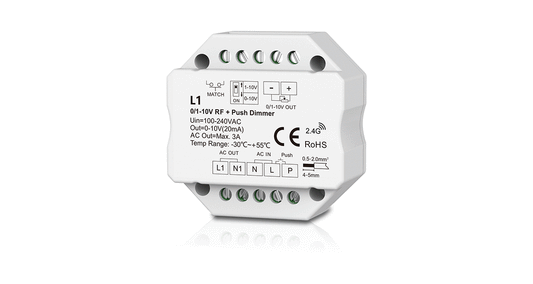 L1 RF to 0/1–10V LED Dimmer | 1-Channel Analog Dimming Receiver