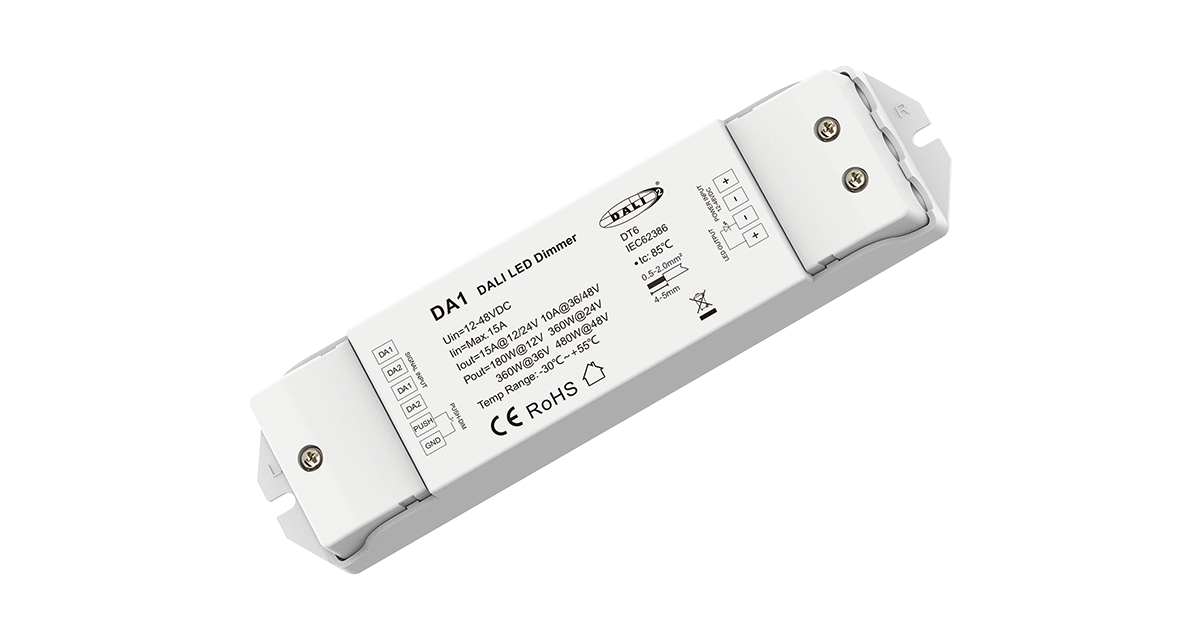 DA1 DALI Constant Voltage LED Dimmer | 1-Channel 12–36V PWM