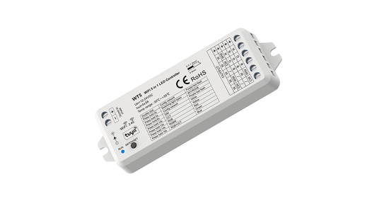 WT5 WiFi & RF 5-in-1 LED Controller | 5CH 3A 12–24V Tuya Compatible