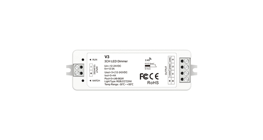 V3 RGB LED Controller | 3CH 4A 12–24V Constant Voltage Receiver
